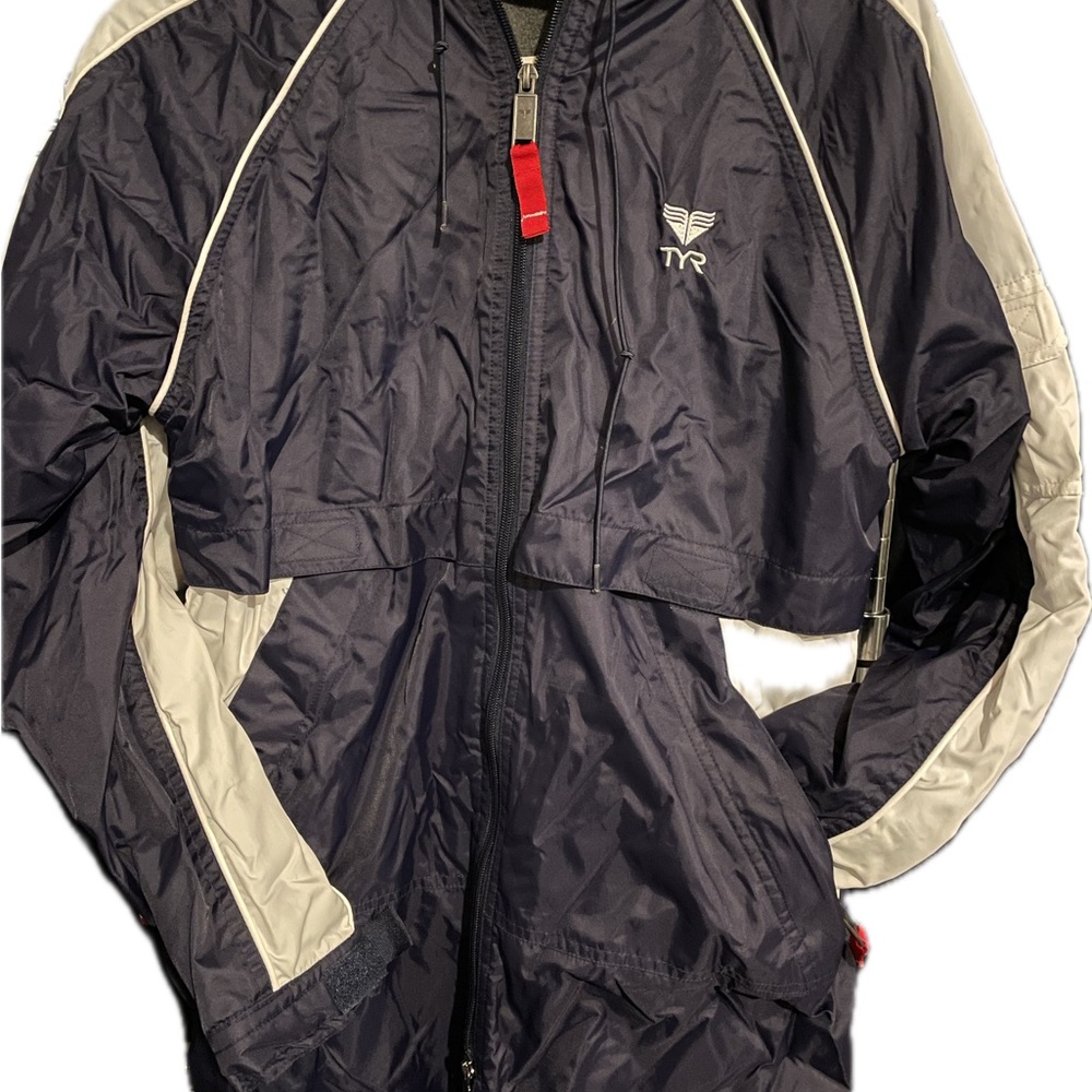 TYR Navy and White Performance Waterproof Jacket